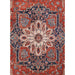 Close-up of Momeni Afshar Indoor Rug - AFS37 Red highlights its floral medallion centerpiece in red, ivory, and deep blue hues