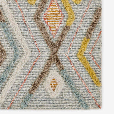 Close-up of Momeni Allegro Indoor Rug - ALL-3 Multi highlights its detailed textured weave and colorful diamond design