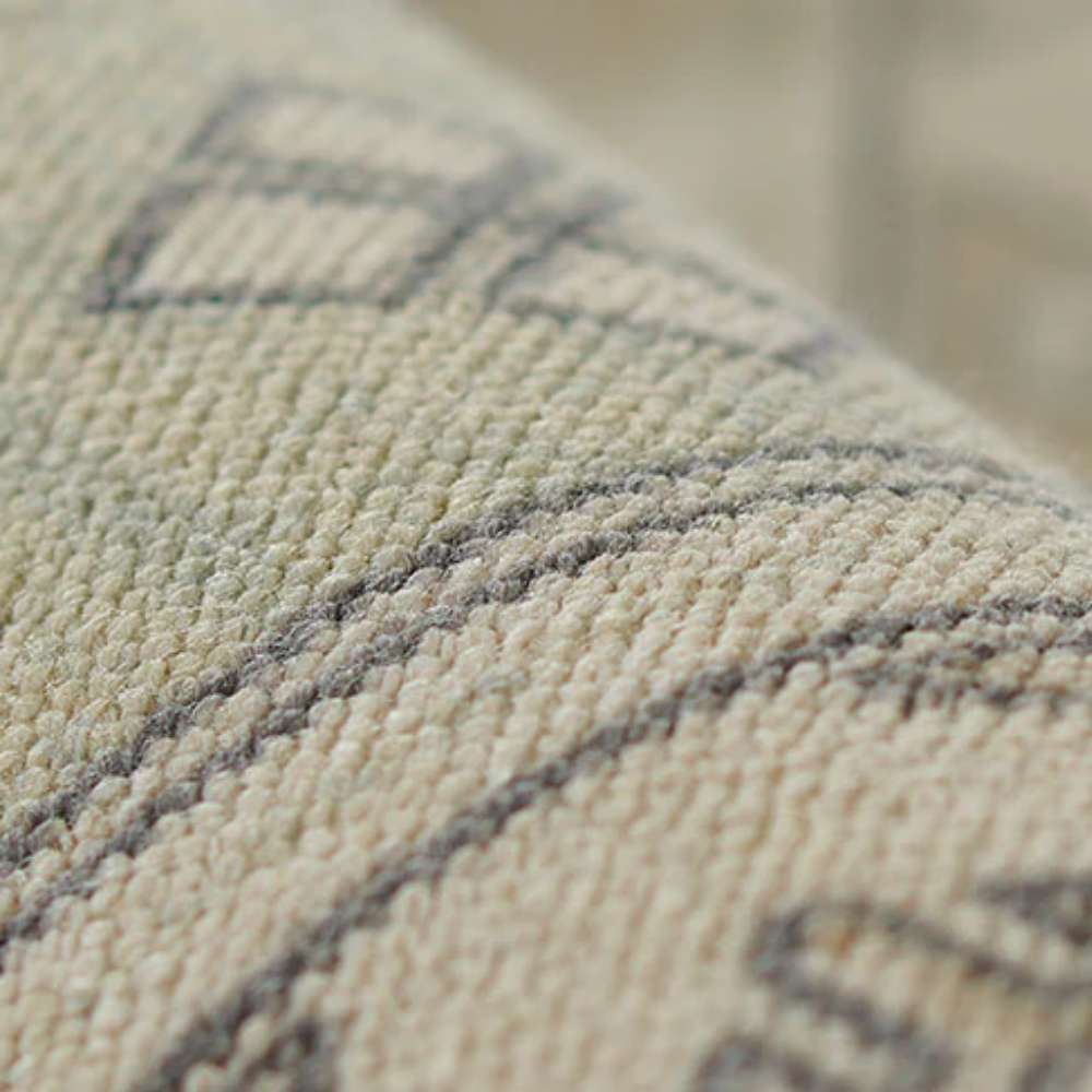 Close-up of Momeni Anatolia Indoor Rug - ANA-11 Sage reveals its textured woven surface and subtle color variations