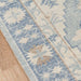 Close-up of Momeni Anatolia Indoor Rug - ANA-1 Blue shows detailed border patterns in muted blue and cream