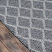 Close-up of Momeni Andes Indoor Rug - AND-7 Charcoal highlights its thick woven texture and durable edge finish