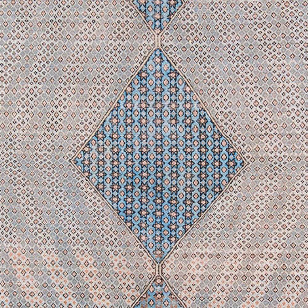 Close-up of central diamond design on the Momeni Afshar Indoor Rug - AFS34 Blue