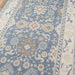 Close-up of the detailed floral and geometric patterns on Momeni Anatolia Indoor Rug - ANA-7 Light Blue