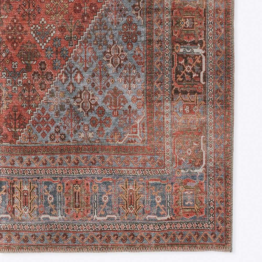 Close-up of the intricate border and floral motifs of Momeni Afshar Indoor Rug - AFS38 Copper