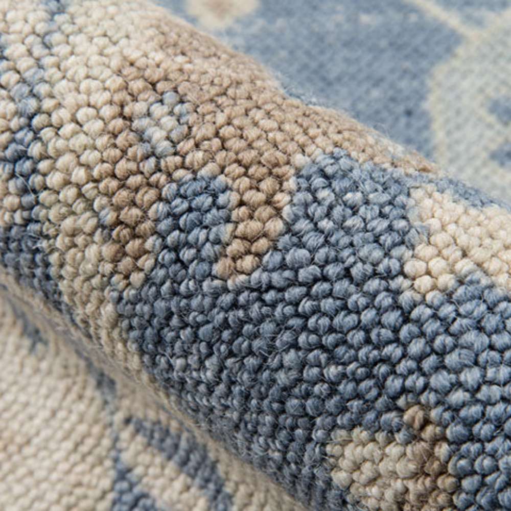 Close-up texture shot of Momeni Anatolia Indoor Rug - ANA-7 Light Blue reveals its thick woven loops and durable craftsmanship