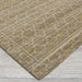 Close-up view shows the detailed woven texture and subtle geometric design of Couristan Fez Indoor/Outdoor Rug - Riad/Sand