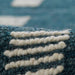 Close-up of Momeni Archer Indoor Rug - ARC-1 Blue highlights its textured white looped pattern against the deep blue background