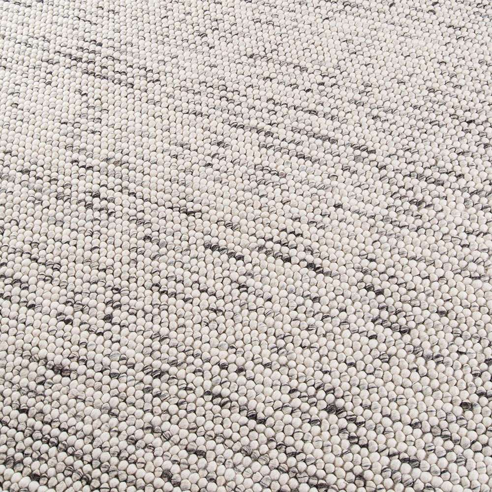 Close detail of Momeni Andes Indoor Rug - AND-8 Ivory showcasing its hand-felted wool loops in natural ivory shades