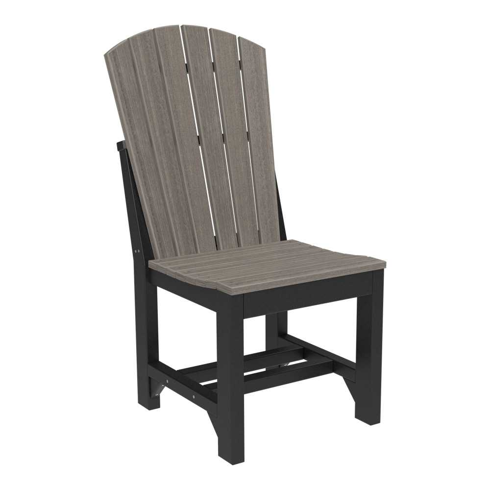 Coastal Gray and Black LuxCraft Adirondack Side Chair