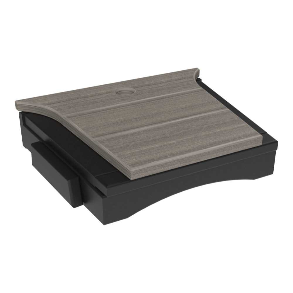 Coastal Gray and Black LuxCraft Balcony Tete-a-Tete Table