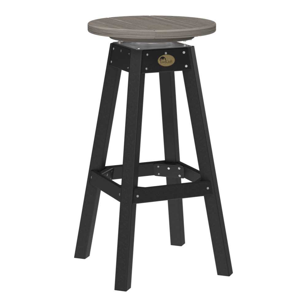 Coastal Gray and Black LuxCraft Bar Stool