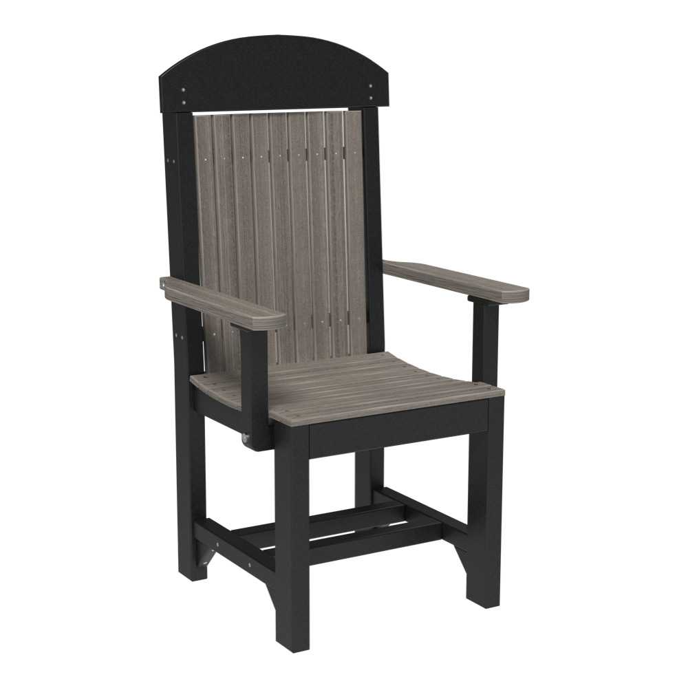 Coastal Gray and Black LuxCraft Classic Arm Chair