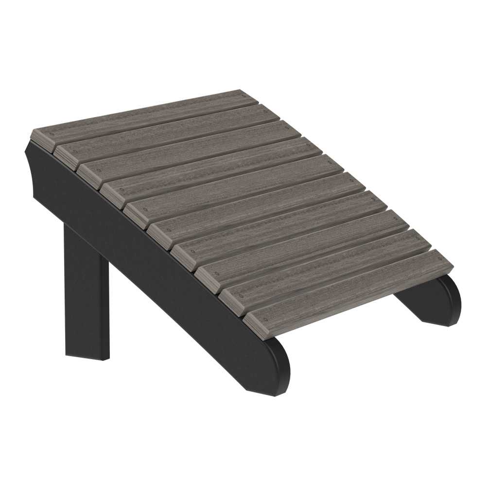 Coastal Gray and Black LuxCraft Deluxe Adirondack Footrest