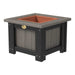 Coastal Gray and Black LuxCraft Poly Lumber Square Planter in 24in and 15in