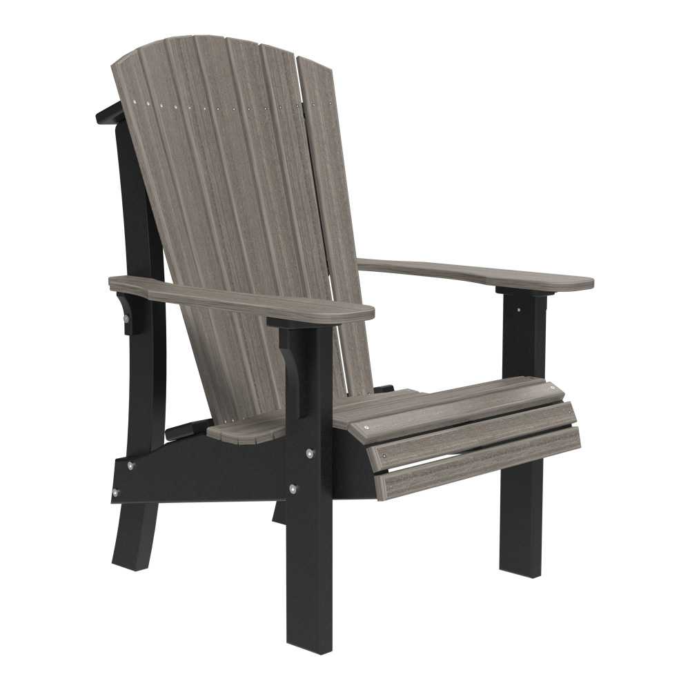 Coastal Gray and Black LuxCraft Royal Adirondack Chair