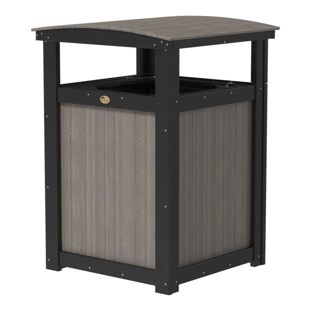 Coastal Gray and Black LuxCraft Trash Can