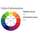 Color wheel shows Couristan Liguria Indoor/Outdoor Rug - Noli/Azul uses azul as the primary color and ivory as the secondary