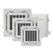 Complete set with three indoor ceiling cassette units and an outdoor condenser for Senville 36000 BTU Tri-Zone Mini Split Air Conditioner - Heat Pump - SENA36HFTIC