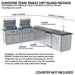 Configuration diagram with optional components for the Sunstone Texas Tango 19ft Outdoor Kitchen Island Package