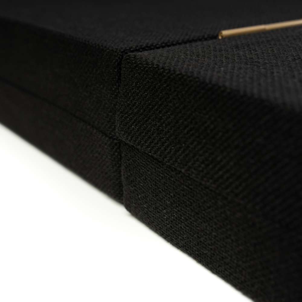 Corner view showing the thick acoustic panel construction of GIK Acoustics ScreenPanel Vocal Screen