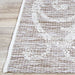Corner view displays the clean finish and smooth texture of Couristan Monaco Indoor/Outdoor Rug - Summer Quay/Cocoa Natural