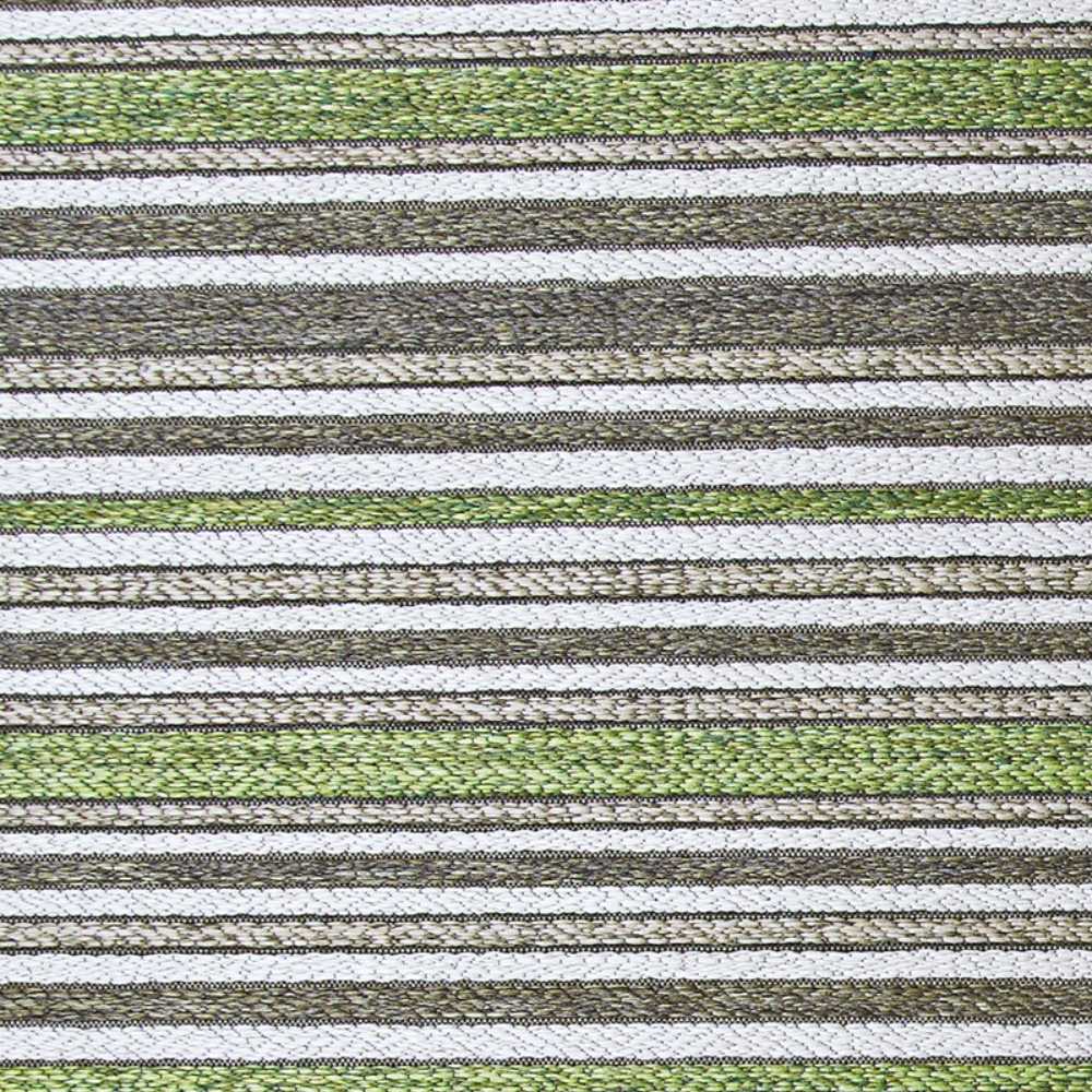 Couristan Cape Indoor/Outdoor Rug - Brockton/Hunter Green-Brown showcases a repeating striped pattern with varying shades of green and brown