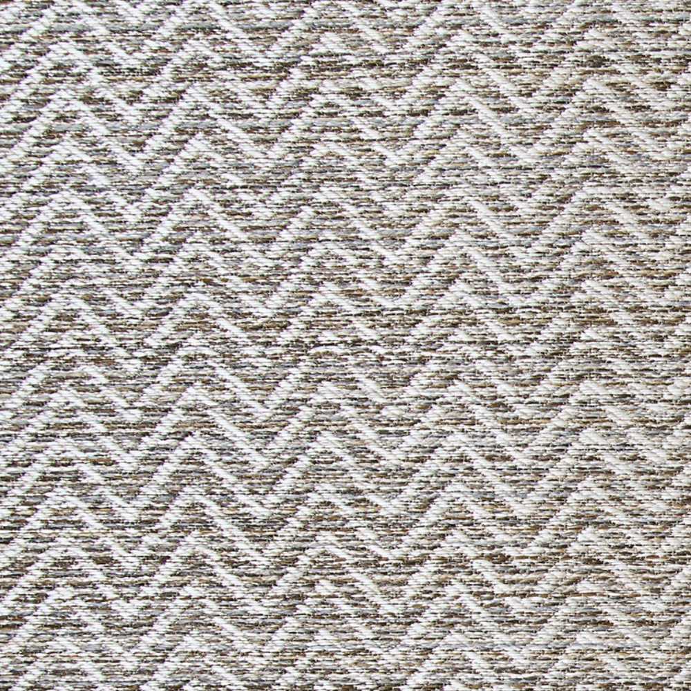 Couristan Cape Indoor/Outdoor Rug - Marion/Light Brown-Ivory displays its full repeating chevron pattern in a close-up
