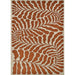 Couristan Castille Indoor/Outdoor Rug - Fiore/Terra-Cotta is fully displayed from above, revealing its bold, plant-like motif in a repeating terracotta and beige pattern