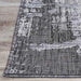 Couristan Charm Indoor/Outdoor Rug - Tiverton/Anthracite-Light Grey is shown with neat, stitched edges on a light wood floor