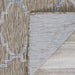 Couristan Charm Indoor/Outdoor Rug - Tiverton/Sand-Ivory is flipped over to show its durable backside and clean edge detailing
