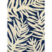 Couristan Covington Indoor/Outdoor Rug - Palms/Navy is displayed flat, showing its rectangular shape and leafy navy-on-ivory design
