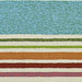Couristan Covington Indoor/Outdoor Rug - Sherbet Stripe/Multi displays a blend of wide and narrow colorful stripes including sky blue, green, and rust