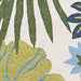 Couristan Covington Indoor/Outdoor Rug - Summer Laelia/Ivory-Fern displays tropical leaves and floral patterns in light green, blue, and ivory