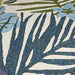 Couristan Covington Indoor/Outdoor Rug - Summer Laelia/Ivory-Fern features detailed palm fronds in blue and green against an ivory background