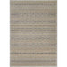 Couristan Fez Indoor/Outdoor Rug - Medina/Earthen is seen from above showing the complete rectangular rug with horizontal rows of faded traditional designs