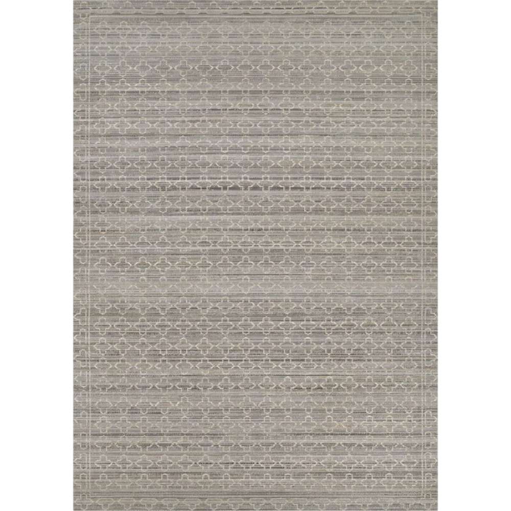 Couristan Fez Indoor/Outdoor Rug - Riad/Ash is shown fully laid out, displaying its repeating ash-gray geometric design in a rectangular shape