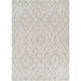 Couristan Liguria Indoor/Outdoor Rug - Levanto/Aqua features a diamond-shaped geometric pattern in aqua and ivory tones