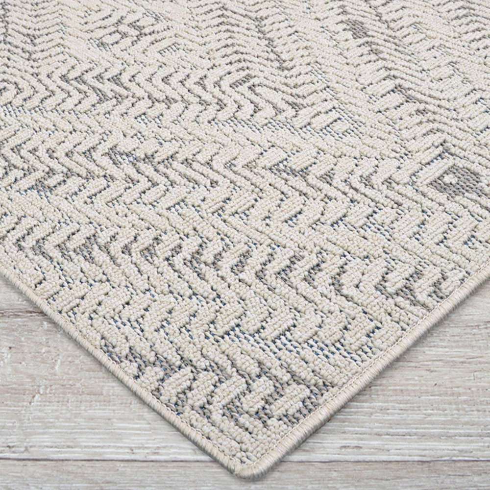 Couristan Liguria Indoor/Outdoor Rug - Levanto/Aqua is shown from the corner