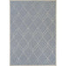 Couristan Liguria Indoor/Outdoor Rug - Noli/Azul features a soft blue background with ivory diamond patterns woven across its surface