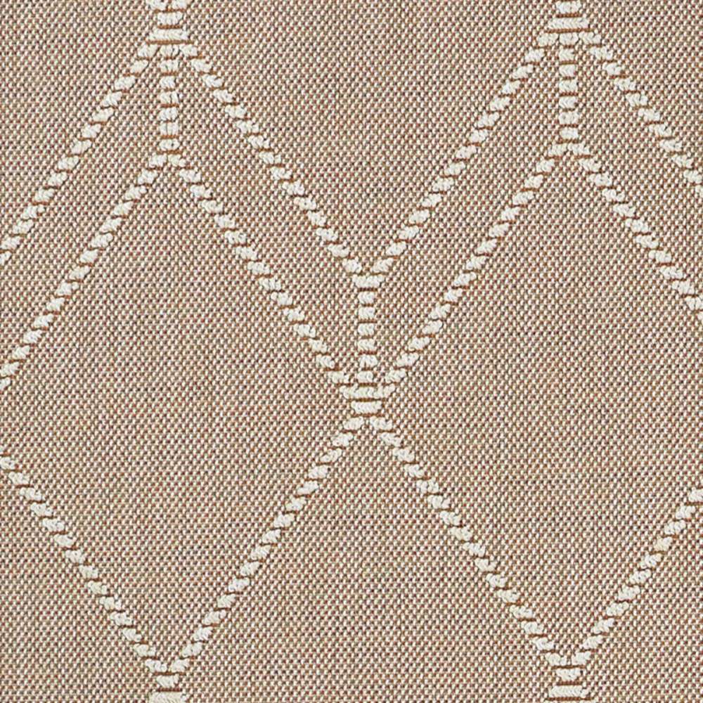Couristan Liguria Indoor/Outdoor Rug - Noli/Umber close-up shows the simple, clean ivory diamond design on its woven umber background