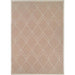 Couristan Liguria Indoor/Outdoor Rug - Noli/Umber shows a soft brown background with an ivory diamond lattice pattern