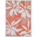 Couristan Monaco Indoor/Outdoor Rug - Coastal Flora/Ivory-Orange is shown in full view with an all-over tropical palm leaf design
