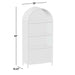 Crate & Barrel Annie 38" Whitewashed Wood Storage Bookcase with Shelves dimensions showing an 80-inch tall bookcase with open shelving and cabinet storage
