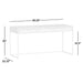 Crate & Barrel Casement 60" Black Metal Desk with a 60.25-inch wide top, 30-inch height, and 23.75-inch depth shown with labeled dimensions