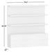 Crate & Barrel Coast 80" Whitewashed Oak Open Storage Bookcase, Set of 2 with dimensions showing an 82.25-inch height, 79.5-inch width, and 19-inch depth
