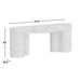 Crate & Barrel Delphine 73" Storage Console Table Desk dimensions showing a 72.5-inch width, 30-inch height, and 18.5-inch depth
