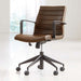 Crate & Barrel Graham Brown Office Chair displayed in a bright room with a swivel base and cushioned seat