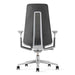 Crate & Barrel Haworth Fern Upholstered River Rock Office Chair shown from the back with its tall upholstered backrest and visible flexible support frame