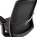 Crate & Barrel Haworth Soji Upholstered Charcoal and Mesh Office Chair rear view highlights the supportive mesh back and durable frame