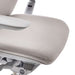 Crate & Barrel Haworth Zody Upholstered Fog Office Chair close-up of the cushioned fabric seat with a textured upholstery finish